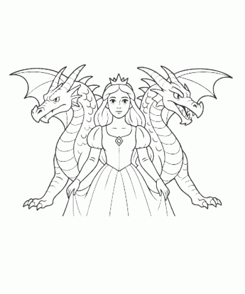 Ausmalbild-Drachen-007