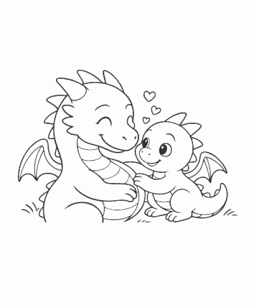 Ausmalbild-Drachen-009