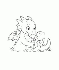 Ausmalbild-Drachen-010