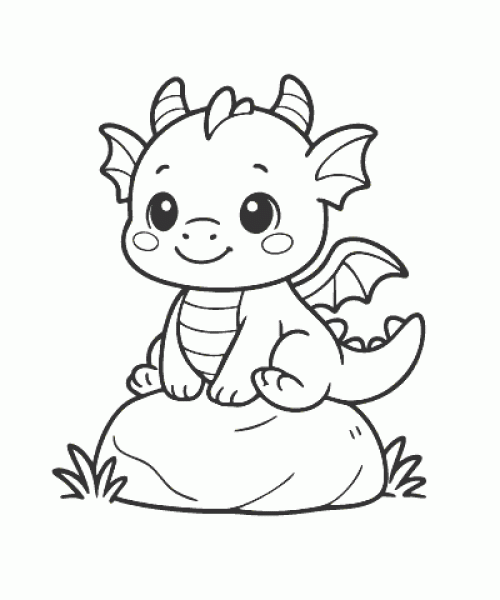 Ausmalbild-Drachen-011