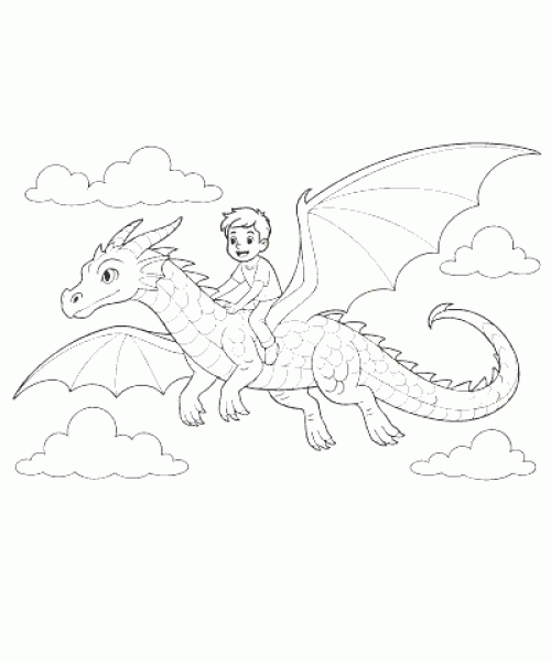 Ausmalbild-Drachen-021