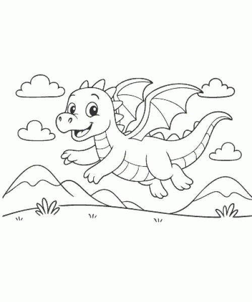 Ausmalbild-Drachen-022