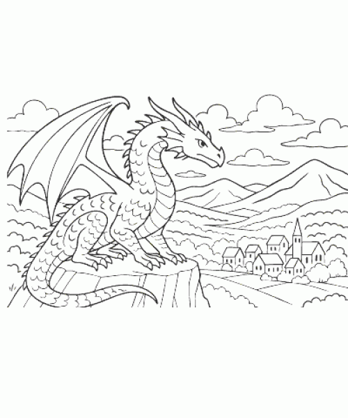 Ausmalbild-Drachen-023