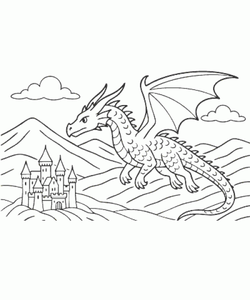 Ausmalbild-Drachen-024