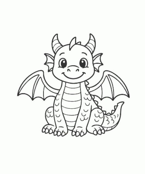 Ausmalbild-Drachen-026