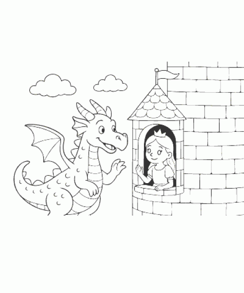 Ausmalbild-Drachen-028