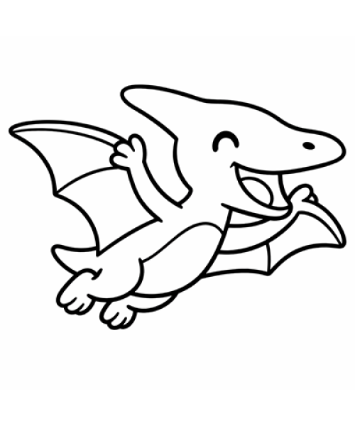 Ausmalbild fröhlicher Drache fliegt