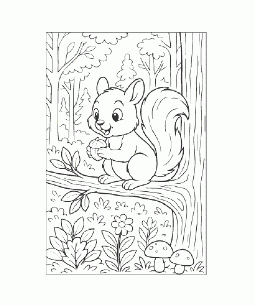 Ausmalbild Eichhoernchen 028
