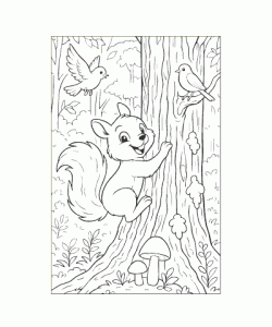 Ausmalbild Eichhoernchen 029