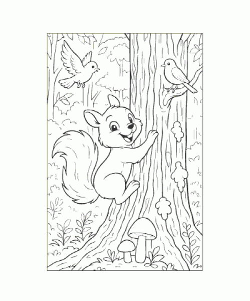 Ausmalbild Eichhoernchen 029