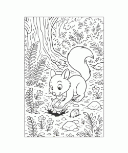 Ausmalbild Eichhoernchen 032