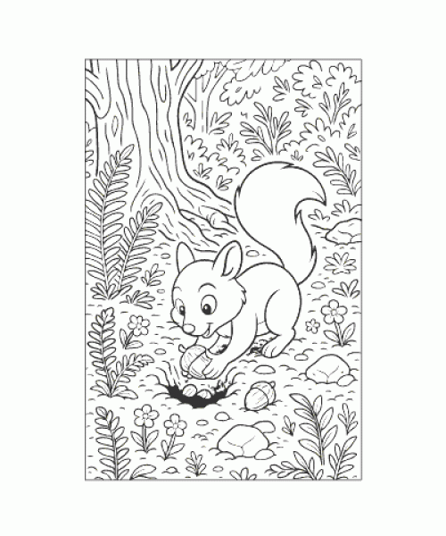 Ausmalbild Eichhoernchen 032