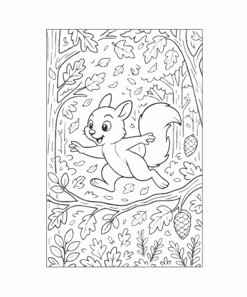 Ausmalbild Eichhoernchen 033