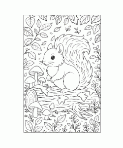 Ausmalbild Eichhoernchen 034