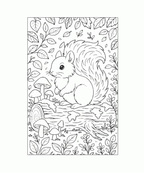 Ausmalbild Eichhoernchen 034