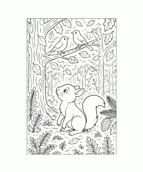 Ausmalbild Eichhoernchen 035