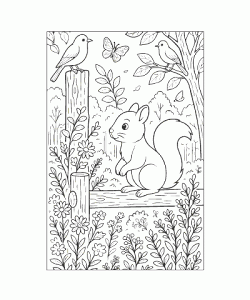 Ausmalbild Eichhoernchen 037