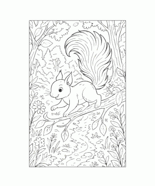 Ausmalbild Eichhoernchen 038