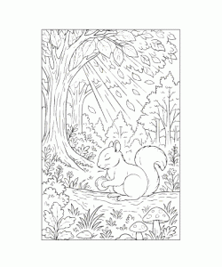 Ausmalbild Eichhoernchen 039