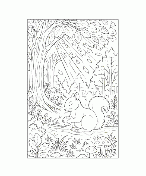 Ausmalbild Eichhoernchen 039