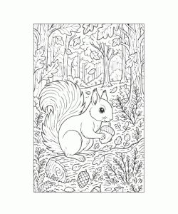 Ausmalbild Eichhoernchen 040