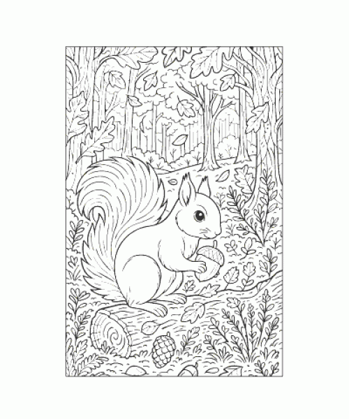 Ausmalbild Eichhoernchen 040