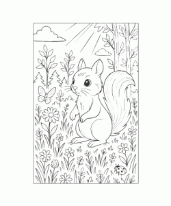 Ausmalbild Eichhoernchen 041