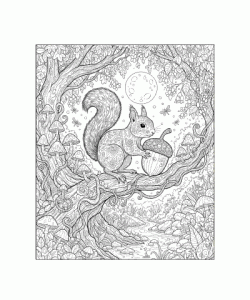 Ausmalbild Eichhoernchen 043