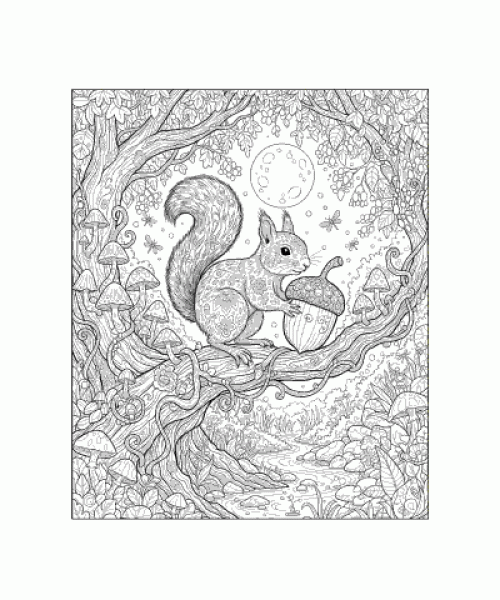 Ausmalbild Eichhoernchen 043