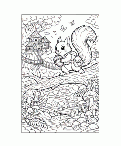Ausmalbild Eichhoernchen 044