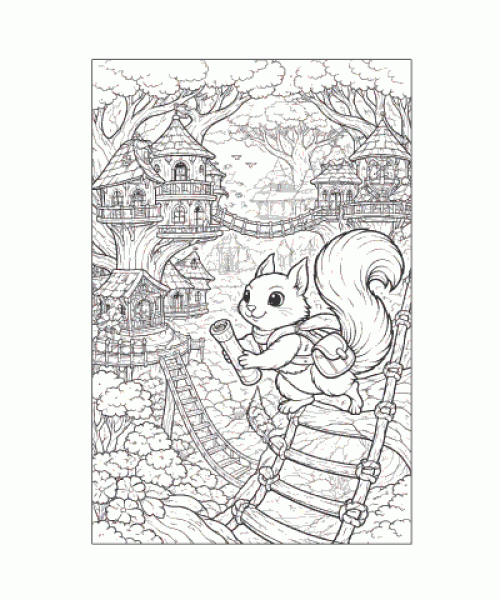 Ausmalbild Eichhoernchen 045