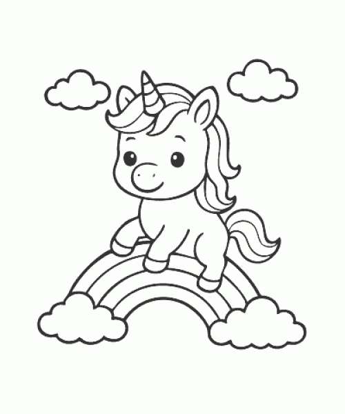 Ausmalbild-Einhorn-002