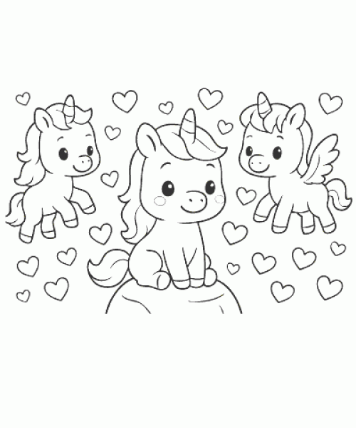 Ausmalbild-Einhorn-003