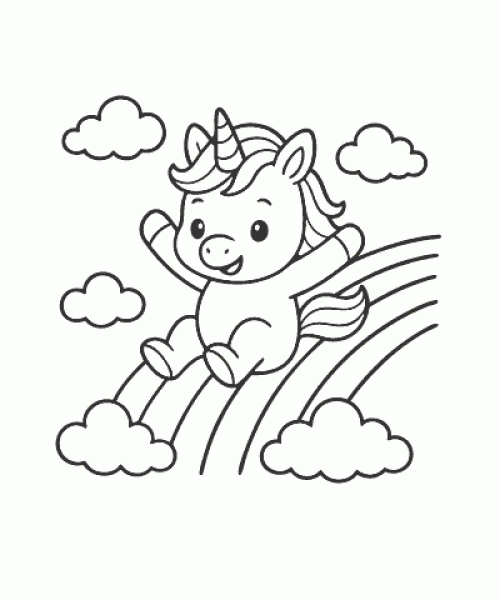 Ausmalbild-Einhorn-004