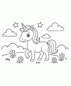 Ausmalbild-Einhorn-009