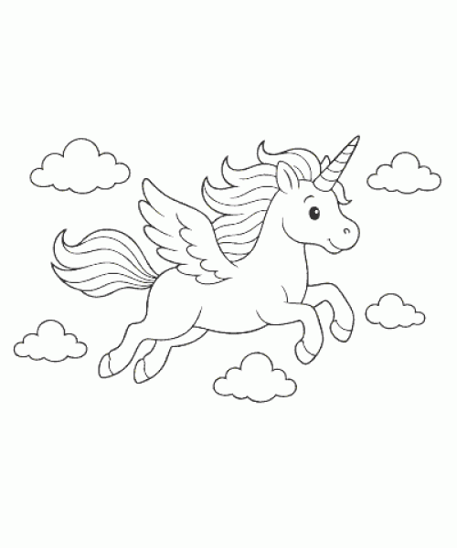 Ausmalbild-Einhorn-010