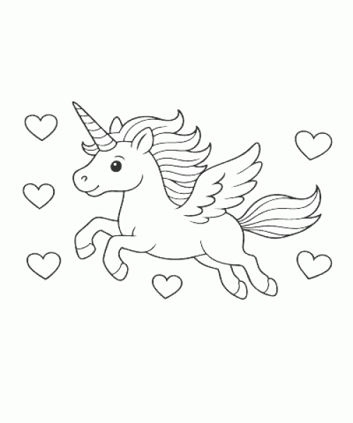 Ausmalbild-Einhorn-013