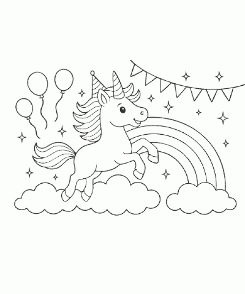 Ausmalbild-Einhorn-015