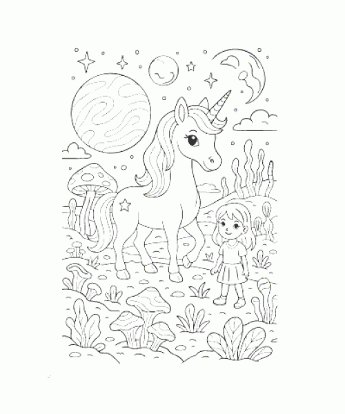 Ausmalbild-Einhorn-019