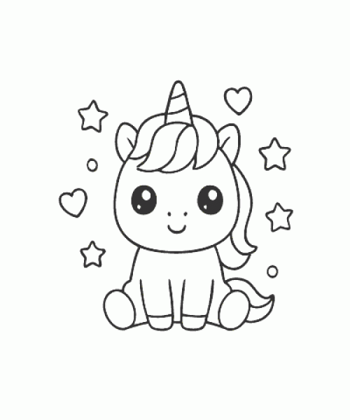 Ausmalbild-Einhorn-021