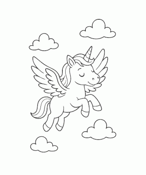 Ausmalbild-Einhorn-025