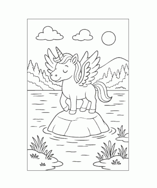 Ausmalbild-Einhorn-026
