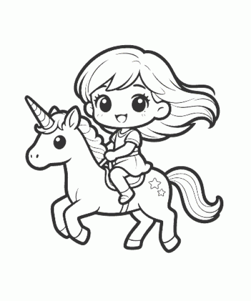 Ausmalbild Einhorn 033