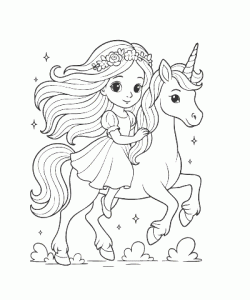 Ausmalbild Einhorn 034