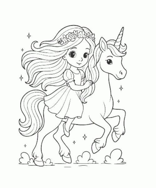 Ausmalbild Einhorn 034