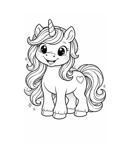 Ausmalbild Einhorn 037