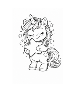 Ausmalbild Einhorn 040