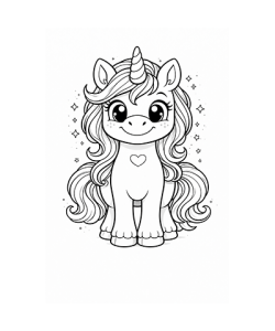 Ausmalbild Einhorn 042