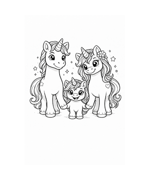 Ausmalbild Einhorn 043