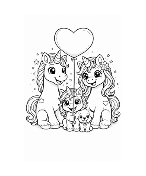 Ausmalbild Einhorn 048